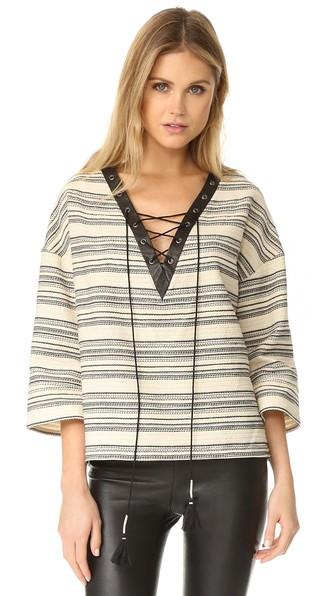 Rebecca Minkoff Martin Lace Up Top