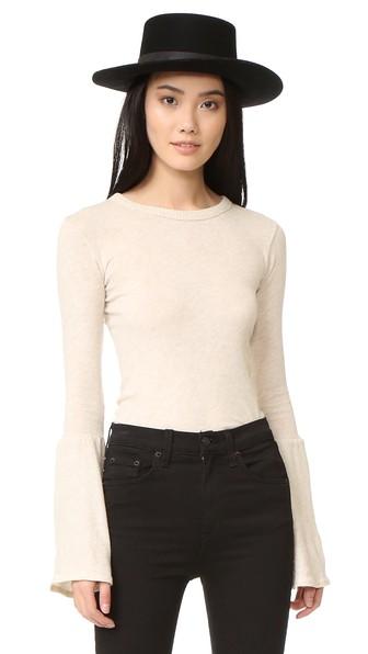 Enza Costa Bell Sleeve Crew Top