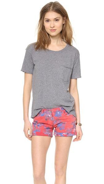 Madewell Cutoff Tee - Heather Carbon Grey