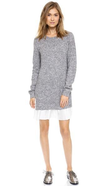 Clu Clu Too Pleated Sweater Dress - Heather Grey