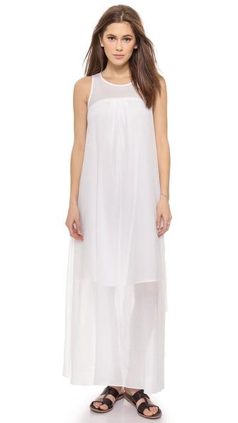 Madewell Shirred Maxi Dress - White