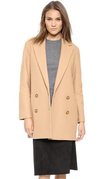 Theory Nest Washed Cafe Coat - Camel