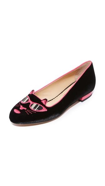 Charlotte Olympia Pretty In Pink Kitty Flats