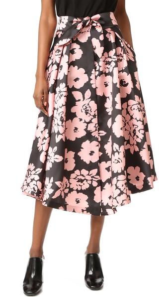Milly Floral Print Midi Skirt