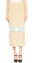 Wes Gordon Banded Lace Skirt