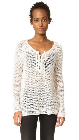 Cupcakes And Cashmere Phyllis Lace Up Sweater