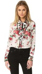 Re:named Re: Named Floral Neck Tie Blouse