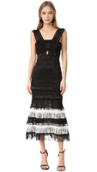 Jonathan Simkhai Silk Fringe Bandeau Cutout Gown