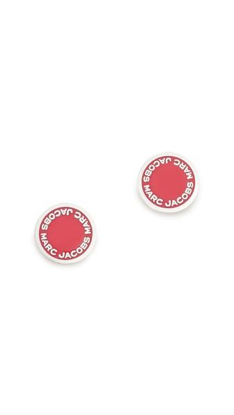Marc Jacobs Enamel Logo Disc Stud Earrings