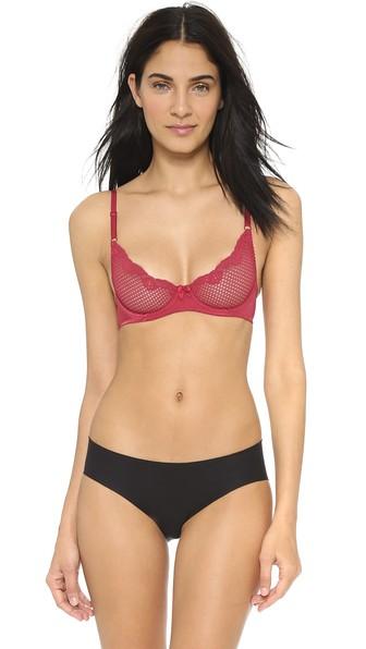 Timpa Duet Lace Underwire Demi Bra - Wine