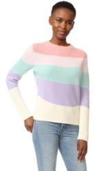 Chinti And Parker Ribbed Rainbow Intarsia Sweater
