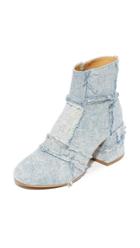 Mm6 Patchwork Denim Booties