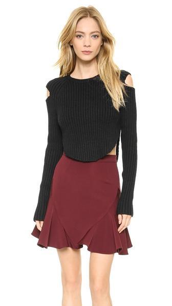 Cushnie Et Ochs Cropped Rib Sweater - Black