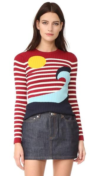 Red Valentino Waves Sun Sweater