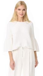 Elizabeth And James Carolina Cropped Flutter Sleeve Sweater