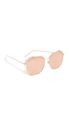 Linda Farrow Luxe Geometric Rose Mirrored Sunglasses