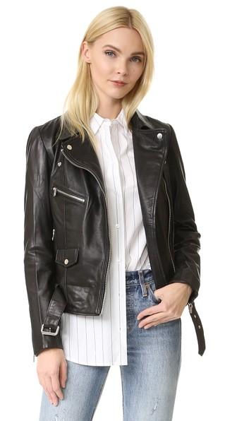 Scotch Soda Maison Scotch Leather Biker Jacket