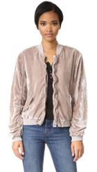 Free People Ruched Velvet Bomber