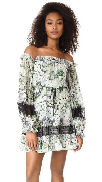 Nicholas Evergreen Off Shoulder Mini Dress