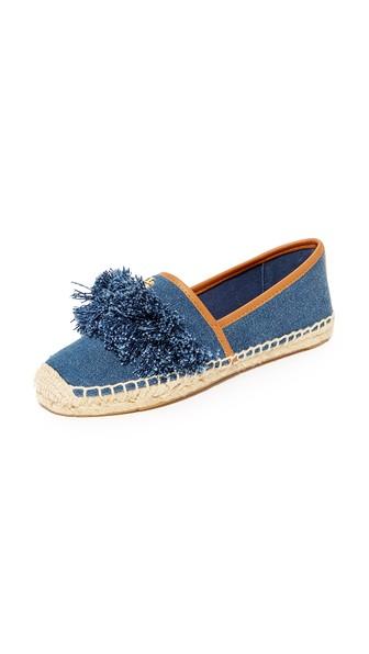 Tory Burch Shaw Denim Fringe Espadrilles