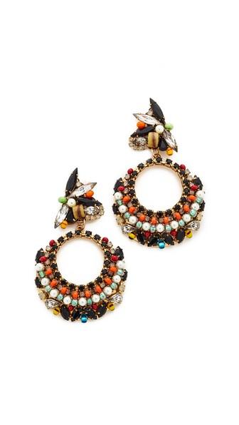 Erickson Beamon Imitation Pearl Safari Hoop Earrings
