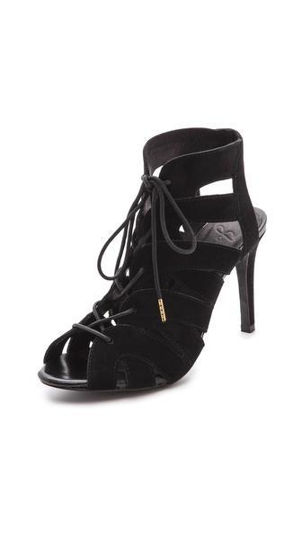 Joie Bonnie Lace Up Booties - Black