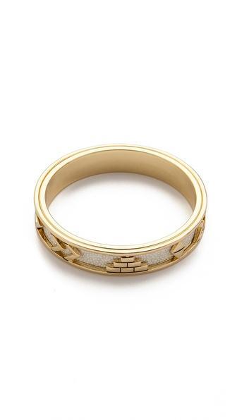House Of Harlow 1960 Aztec Bangle Bracelet - White Stingray