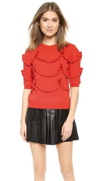 Red Valentino Ribbed Wool Sweater - Orange