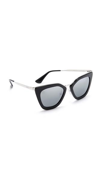 Prada Metal Bridge Mirrored Sunglasses