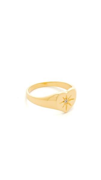 Jacquie Aiche Ja Burst Heart Signet Pinky Ring