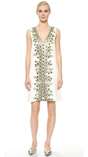 Wes Gordon Embroidered Shift Dress