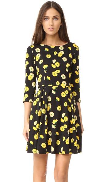Suno 3 4 Sleeve Fit Flare Dress
