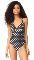 Kate Spade New York Polka Dot V Neck One Piece