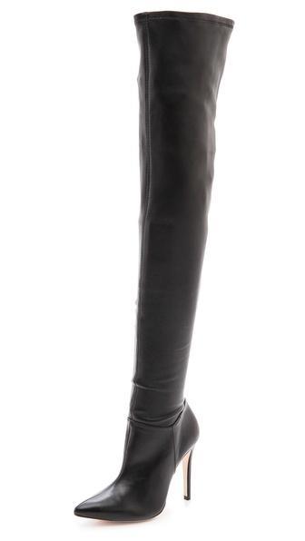 Alice + Olivia Dae Stretch Over The Knee Boots - Black