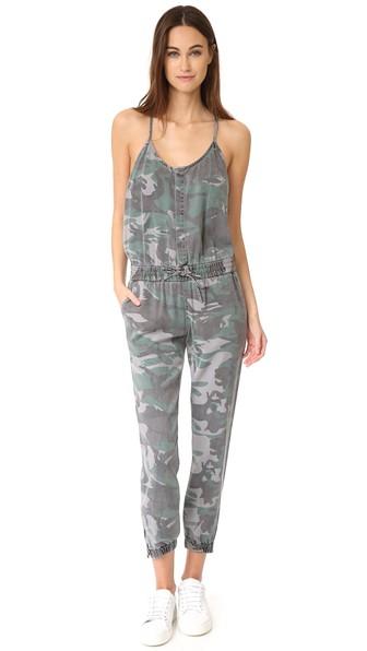 Pam Gela Camo Strappy Jumpsuit