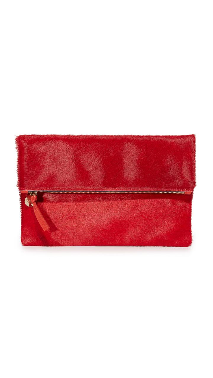 Clare V. Fold Over Clutch - Red