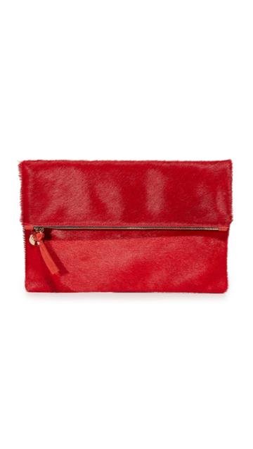 Clare V. Fold Over Clutch - Red