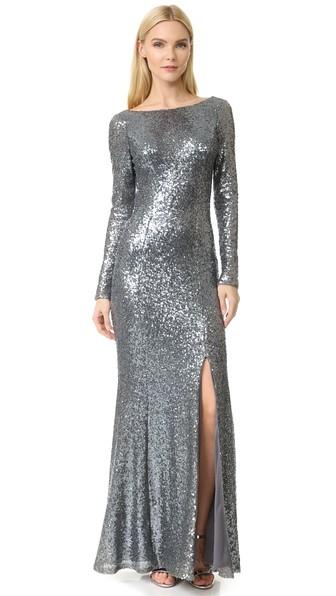 Theia Giselle Bateau Sequin Gown