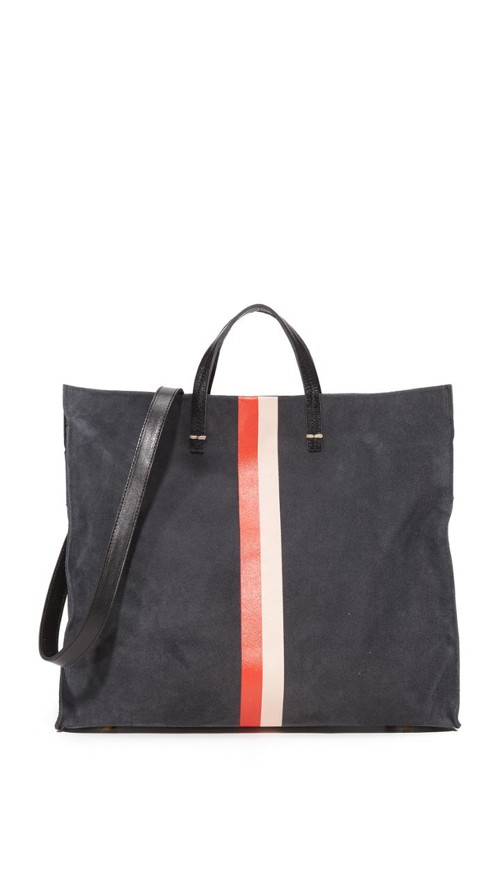 Clare V. Simple Tote - Grey/blue/red