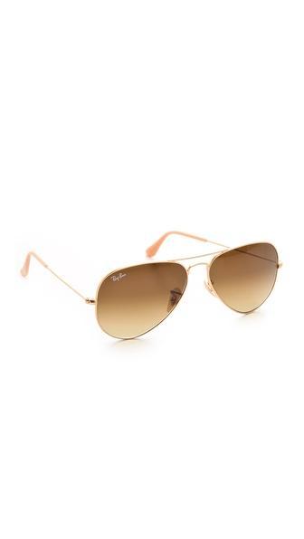 Ray-ban Matte Classic Aviator Sunglasses - Matte Gold/gradient Brown