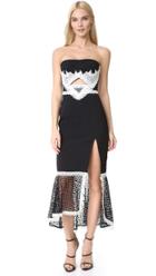 Jonathan Simkhai Windowpane Lace Cutout Slit Dress