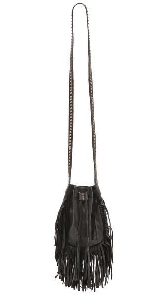 Cleobella Cheyenne Fringe Bucket Bag - Black