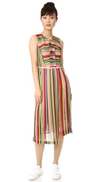 No 21 Striped Sleeveless Dress