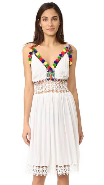 Pia Pauro Shoulder Tie Embroidered Sundress