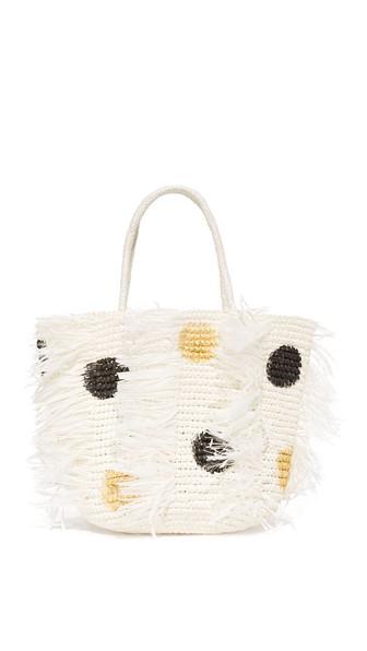 Sensi Studio Polka Dots Frayed Medium Tote