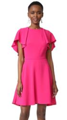 Monique Lhuillier Flutter Sleeve Dress