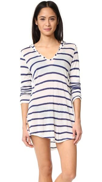 Splendid Striped Hooded Tunic