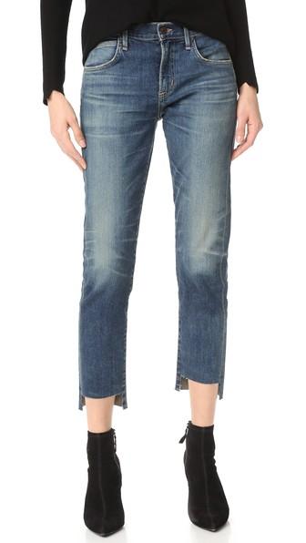 Citizens Of Humanity The Principle Girlfriend Jeans With Raw Hem