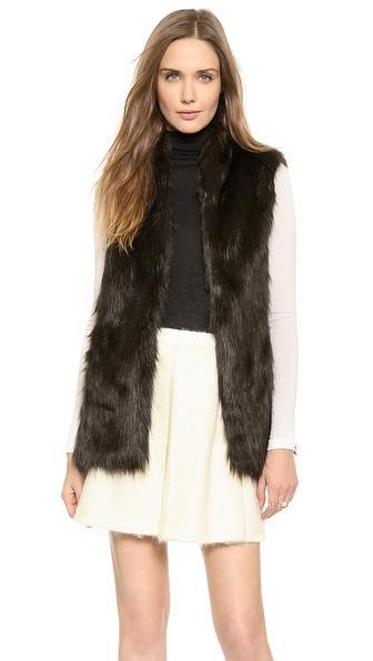Club Monaco Shane Faux Fur Vest - Black