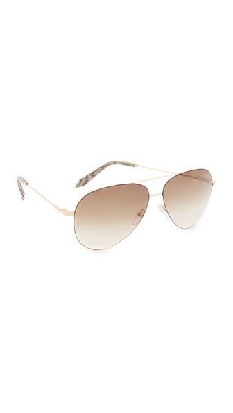 Victoria Beckham Classic Victoria Feather Light Aviator Sunglasses